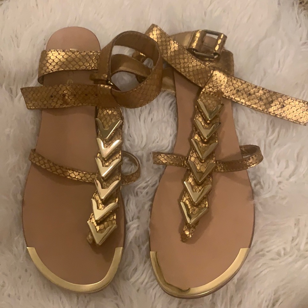 Bebe gold sandals size 6